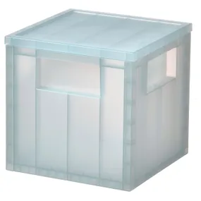 IKEA PANSARTAX ПАНСАРТАКС, коробка для зберігання з кришкою, прозорий сіро-блакитний, 16,5x16,5x16,5 см 605.150.20 фото