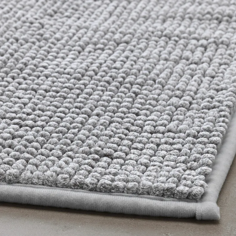 IKEA TOFTBO ТОФТБО, килимок для ванної кімнати, сіро-білий меланж, 50x80 см 904.222.51 фото №3