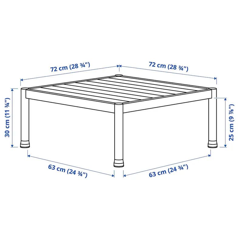 IKEA SEGERÖN СЕГЕРЁН, садовый столик, белый / бежевый, 73x73 см 405.107.97 фото №9