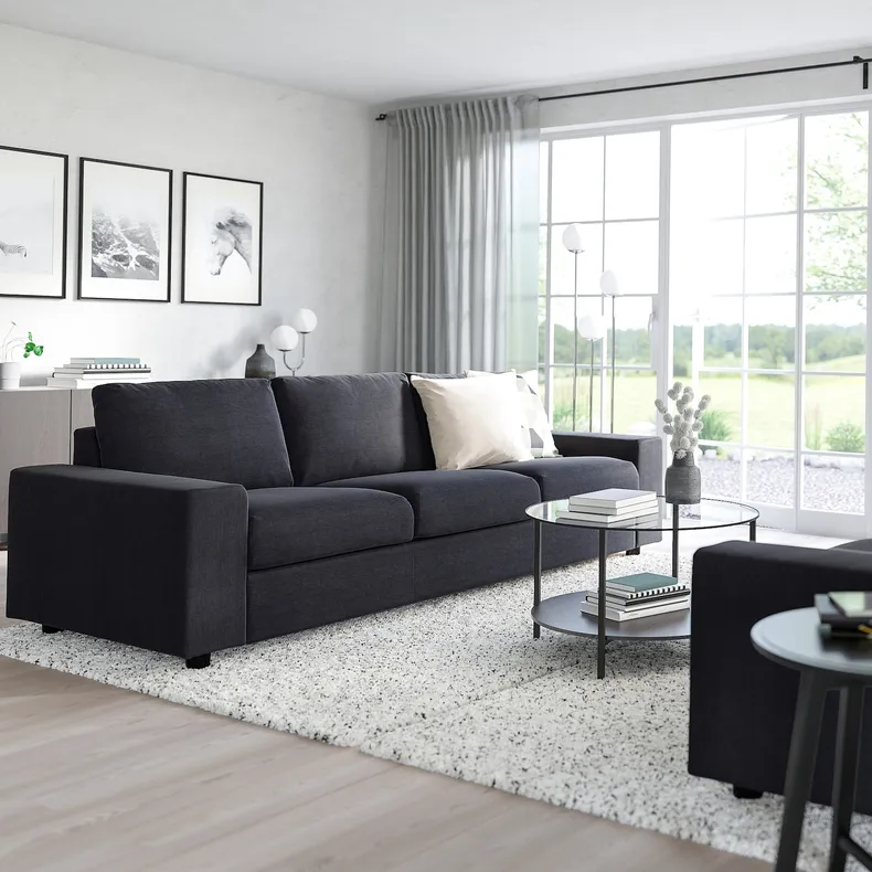 IKEA VIMLE ВІМЛЕ, 3-місний диван-ліжко, з широкими підлокітниками / САКСЕМАРА чорно-синій 295.372.32 фото №3