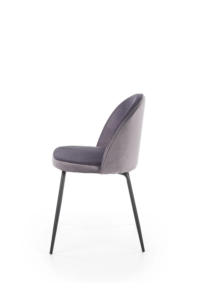 Кухонний стілець оксамитовий HALMAR K314 Velvet, сірий фото №2