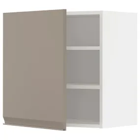 IKEA METOD МЕТОД, навесной шкаф с полками, белый / матовый темно-бежевый, 60x60 см 994.922.68 фото