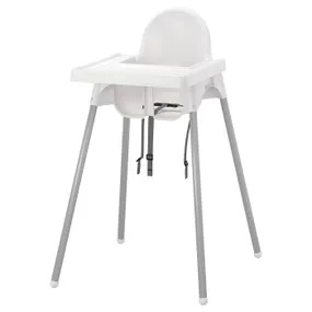 IKEA ANTILOP АНТІЛОП, стільчик для годування зі стільниц, білий / сріблястий 290.672.93 фото