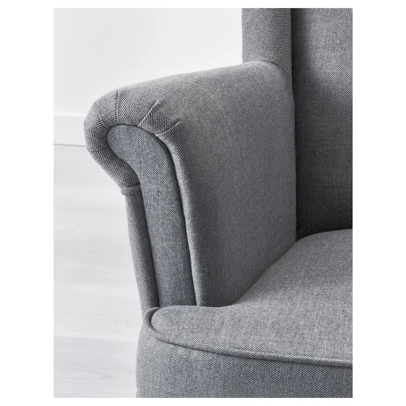 IKEA STRANDMON СТРАНДМОН, кресло с подголовником, Nordvalla темно-серый 203.432.24 фото №7