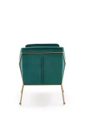 Крісло м'яке HALMAR SOFT 3 золотий каркас, темно-зелений фото thumb №11