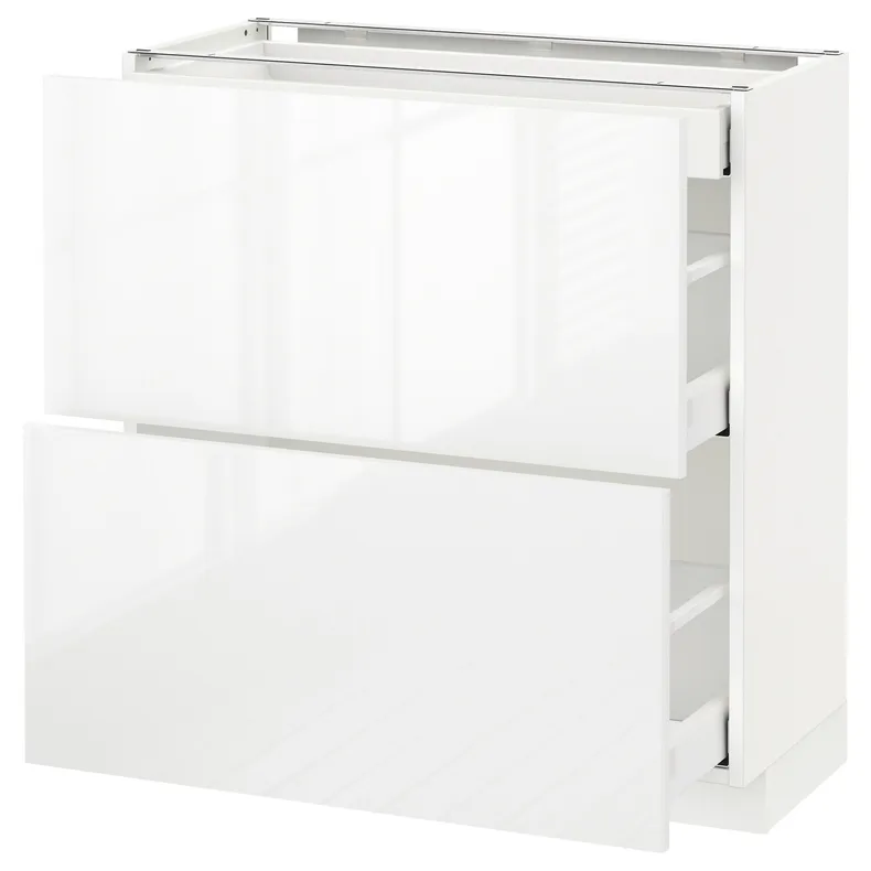 IKEA METOD МЕТОД / MAXIMERA МАКСІМЕРА, підлогова шафа / 2 фронт пан / 3 шухл, білий / РІНГХУЛЬТ білий, 80x37 см 190.517.54 фото №1
