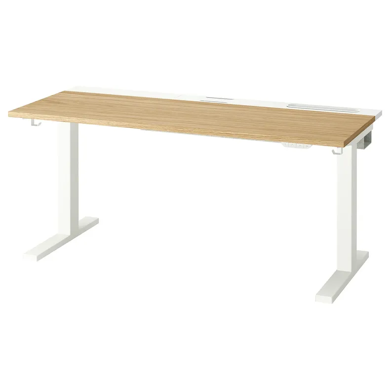 IKEA MITTZON МИТТЗОН, стол / трансф, электрический окл дуб / белый, 140x60 см 695.283.15 фото №2