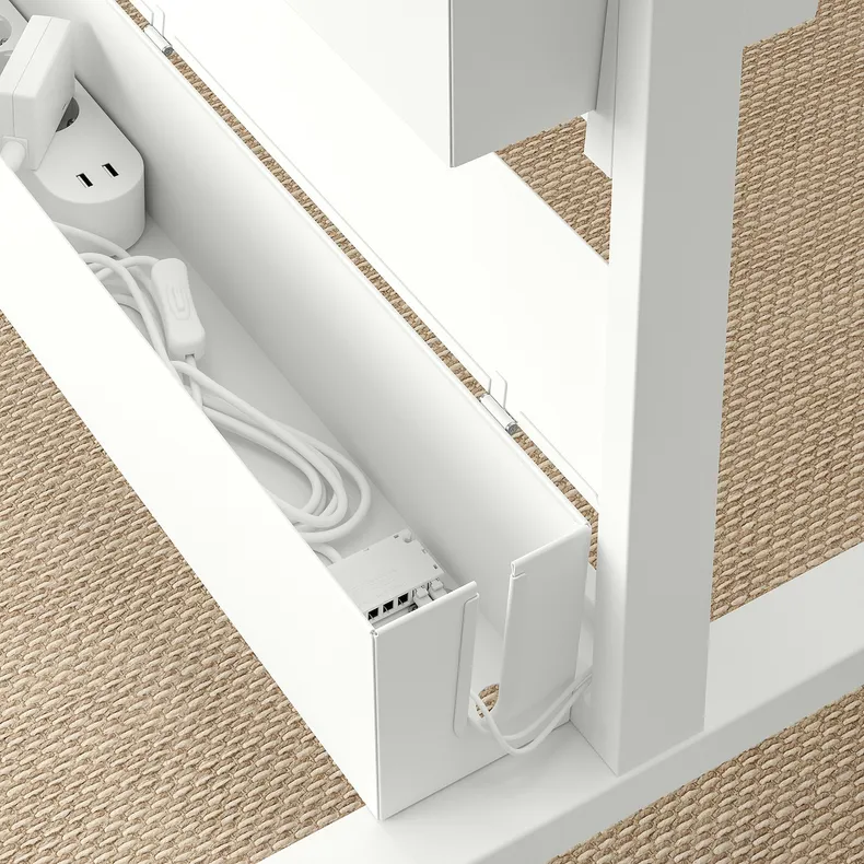 IKEA MITTZON МІТТЗОН, кабельна коробка для карк на коліщ, білий, 80x13 см 305.286.32 фото №4