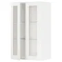 IKEA METOD МЕТОД, настінна шафа, полиці / 2 склх дверц, білий Енкопінг / білий імітація дерева, 60x100 см 794.734.78 фото