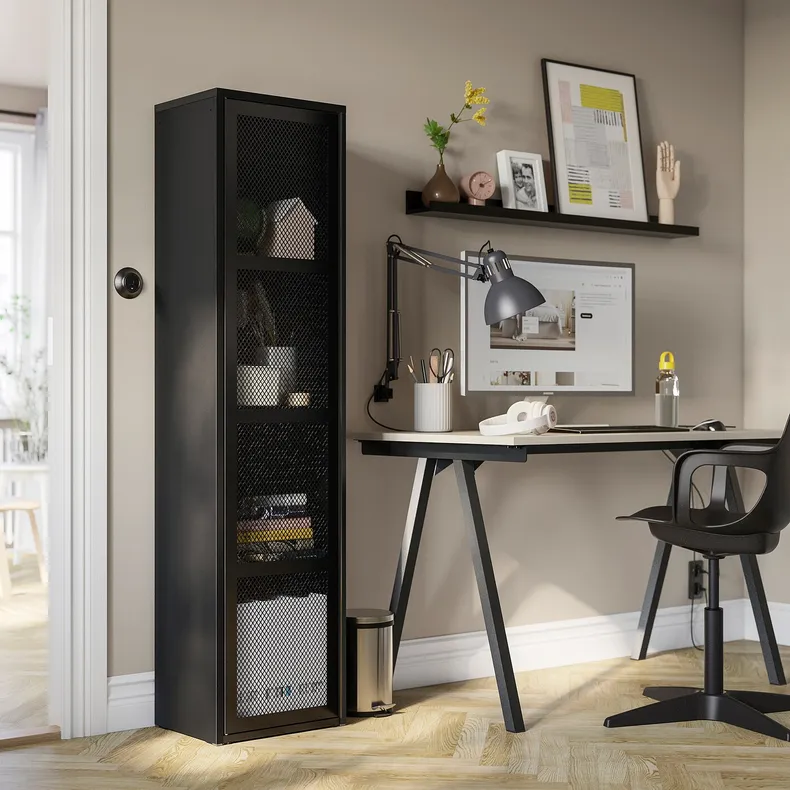 IKEA IVAR ІВАР, шафа з дверцятами, чорна сітка, 40x160 см 205.312.39 фото №2