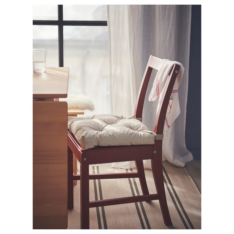 IKEA MALINDA МАЛІНДА, подушка на стілець, світло-бежевий, 40/35x38x7 см 102.092.02 фото №5