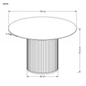 Круглий стіл обідній HALMAR BRUNO 120x120 см, білий мармур / горіх фото thumb №12
