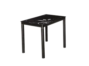 Стіл обідній скляний SIGNAL DAMAR, чорний, 60x80 фото