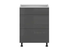 BRW Кухонный цокольный шкаф Tapo Special 60 см с выдвижными ящиками антрацит экрю, альпийский белый/антрацитовый экрю FK_D3S_60/82_2SMB/SMB-BAL/ANEC фото