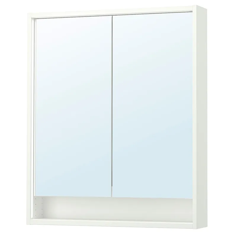 IKEA FAXÄLVEN ФАКСЕЛЬВЕН, дзеркальна шафа з вбуд підсвіткою, білий, 80x15x95 см 695.167.13 фото №1