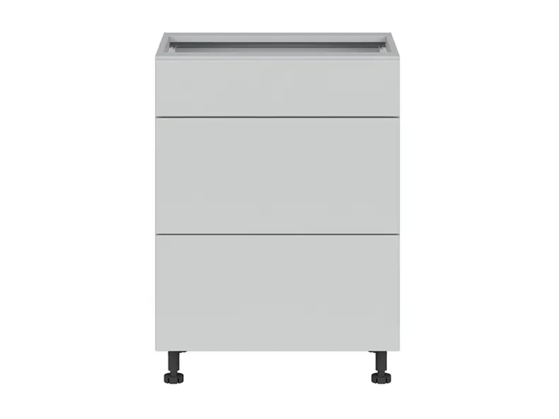 BRW Кухонный базовый шкаф Top Line 60 см с ящиками светло-серый матовый, греноловый серый/светло-серый матовый TV_D3S_60/82_2SMB/SMB-SZG/BRW0014 фото №1