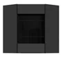 BRW Кутова кухонна шафа Sole L6 60 см з вітриною права чорна матова, чорний/чорний матовий FM_GNWU_60/72_PV-CA/CAM фото