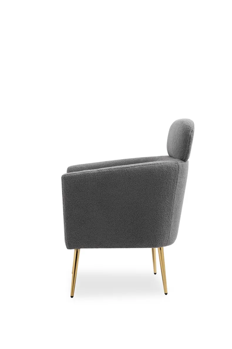 Мягкое кресло HALMAR MELISA, серый/золото фото №4