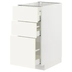IKEA METOD МЕТОД / MAXIMERA МАКСІМЕРА, підлогова шафа з 3 шухлядами, білий / ВАЛЛЬСТЕНА білий, 40x60 см 695.072.09 фото