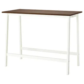IKEA MITTZON МІТТЗОН, стіл для конференцій, шпон волоського горіха / білий, 140x68x105 см 895.330.66 фото