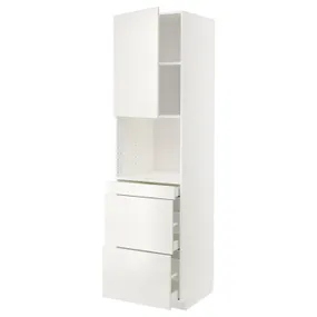 IKEA METOD МЕТОД / MAXIMERA МАКСИМЕРА, высокий шкаф д / СВЧ / дверца / 3ящика, белый / белый, 60x60x220 см 194.608.84 фото