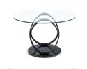 Кухонний стіл HALMAR OPTICO 122x122 см, стільниця - прозора, ніжки - чорні фото thumb №10