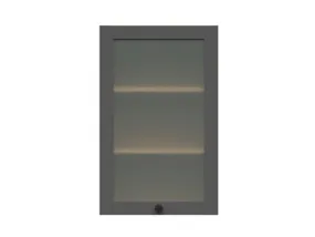 BRW Кухонный верхний шкаф Semi Line 45 см с витриной графит, графит SA_G_45/72_FV-DARV/GF фото