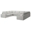 IKEA KIVIK КИВИК, 7-местный п-образный диван, Талмира белая/черная 995.277.10 фото thumb №1
