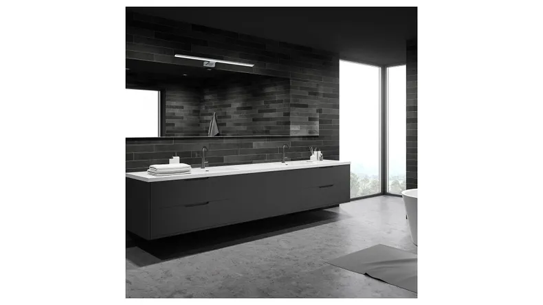 BRW Сяйво світлодіодний металевий настінний світильник для ванної кімнати сріблястий 086751 фото №3