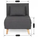 Крісло розкладне MEBEL ELITE MARRY, тканина: сірий фото thumb №14