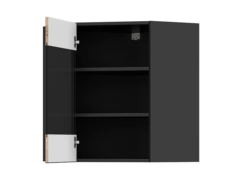 BRW Угловой кухонный шкаф Sole L6 60 см с витриной слева дуб галифакс натуральный, Черный/дуб галифакс натур FM_GNWU_60/72_LV-CA/DHN фото №3