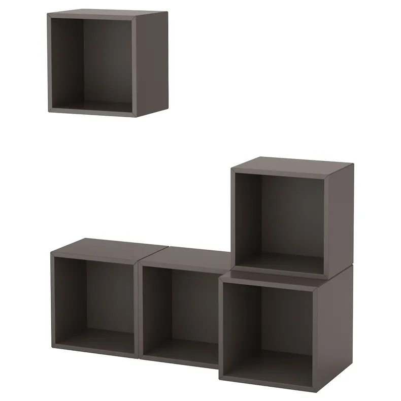 IKEA EKET ЕКЕТ, настінна комбінація шаф, темно-сірий, 105x35x120 см 891.890.98 фото №1