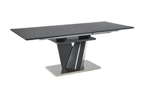 Обідній стіл розкладний HALMAR SALVADOR 160-200x90 см, стільниця - темно-сірий, ніжки - темно-сірі фото