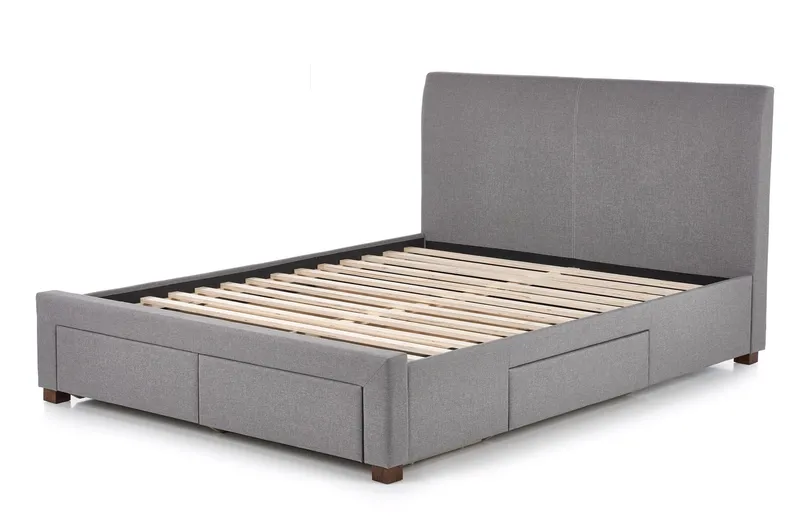 Двоспальне ліжко з шухлядами HALMAR MODENA 140x200 см сіре фото №6
