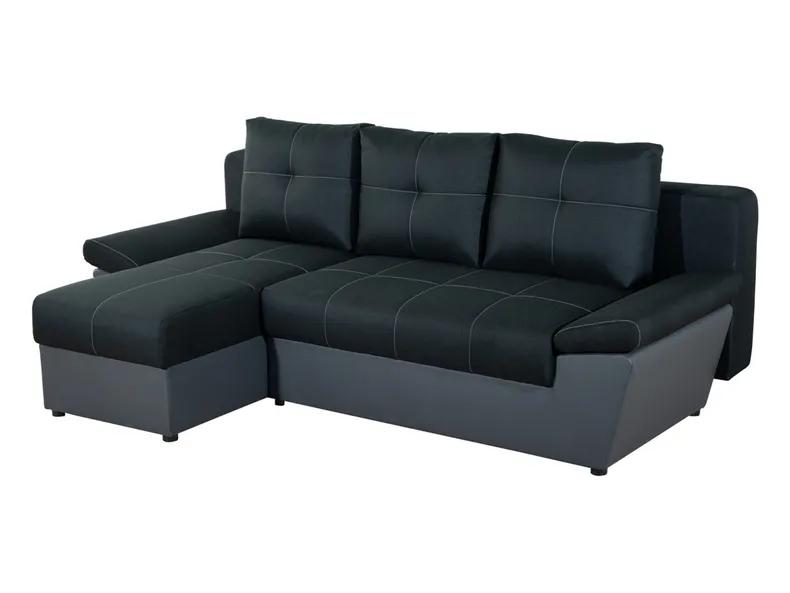 BRW Кутовий розкладний диван Odete з ящиком для зберігання чорний, Савана 14 NA-ODETE-REC.2DL-FMIX70-G2-SAWANA_14/SOFT_20 фото №1