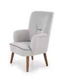 Мягкое кресло HALMAR BISHOP, ткань: серый, ореховый фото thumb №1