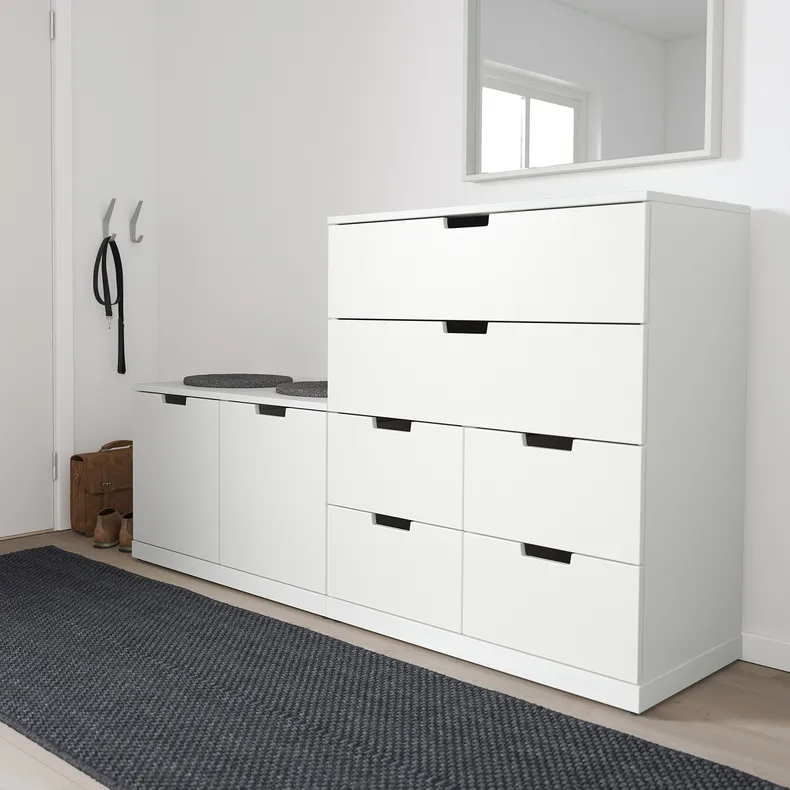 IKEA NORDLI НОРДЛІ, комод із 8 шухлядами, білий, 160x99 см 192.766.21 фото №2