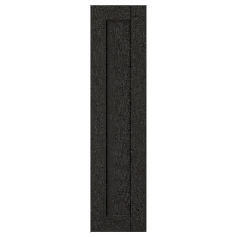 IKEA LERHYTTAN ЛЕРХЮТТАН, дверцята, чорна морилка, 20x80 см 303.560.51 фото №1