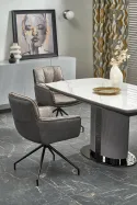 Розкладний стіл HALMAR DANCAN 160-220x90 см, білий мармур / / світлий / чорний фото thumb №5