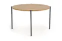 Круглий стіл HALMAR MORGAN 120x120 см дуб золотистий / чорний фото thumb №6