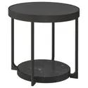 IKEA FRÖTORP ФРЁТОРП, придиванный столик, антрацит, имитирующий мрамор / черное стекло, 48 см 104.922.76 фото thumb №1