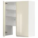 IKEA METOD МЕТОД, настінн шаф д / витяжки з полиц / дверц, білий / Voxtorp високий глянець світло-бежевий, 80x100 см 495.043.01 фото thumb №1