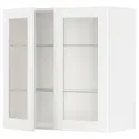IKEA METOD МЕТОД, настінна шафа, полиці / 2 склх дверц, білий Енкопінг / білий імітація дерева, 80x80 см 994.734.77 фото thumb №1