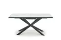 Кухонний стіл розкладний HALMAR DIESEL 160-200x90 см, стільниця - білий мармур / темно-сірий, ніжки - чорні фото thumb №14