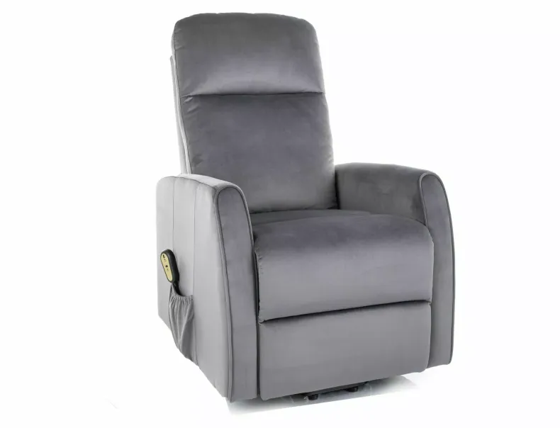 Розкладне крісло оксамитове SIGNAL LETO Velvet, Bluvel 14 - сірий фото №1
