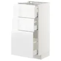 IKEA METOD МЕТОД / MAXIMERA МАКСИМЕРА, напольный шкаф с 3 ящиками, белый / Воксторп глянцевый / белый, 40x37 см 192.550.58 фото thumb №1