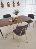 Кухонний стіл HALMAR MANCHESTER 180x90 см, стільниця - горіх, ніжки - чорний / золото фото thumb №5