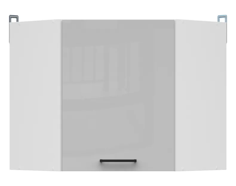BRW Угловой верхний кухонный шкаф Junona Line 60 см левый/правый jash серый глянец, белый/светло-серый глянец GNWU/57_LP-BI/JSZP фото №1
