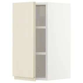 IKEA METOD МЕТОД, шафа навісна із полицями, білий / Voxtorp високий глянець світло-бежевий, 30x60 см 894.567.46 фото