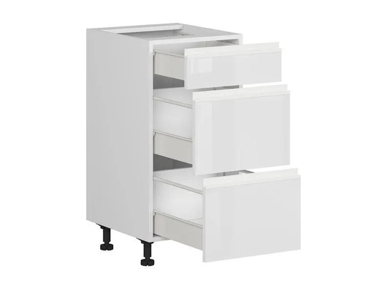 BRW Кухонный цокольный шкаф Sole 40 см с выдвижными ящиками белый глянец, альпийский белый/глянцевый белый FH_D3S_40/82_2SMB/SMB-BAL/BIP фото №3